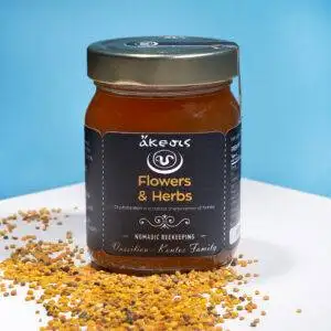 Blom- och örthonung i glasburk