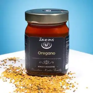 Ekologisk Oregano rå honung i glasburk